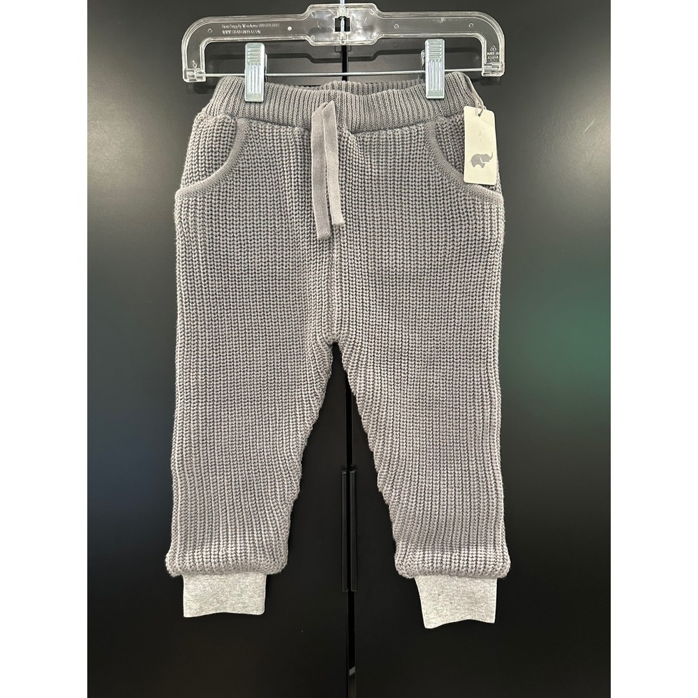 Monica + Andy Toddler Gray Moto Knit Organic Cotton Jogger Pants 2T NWT